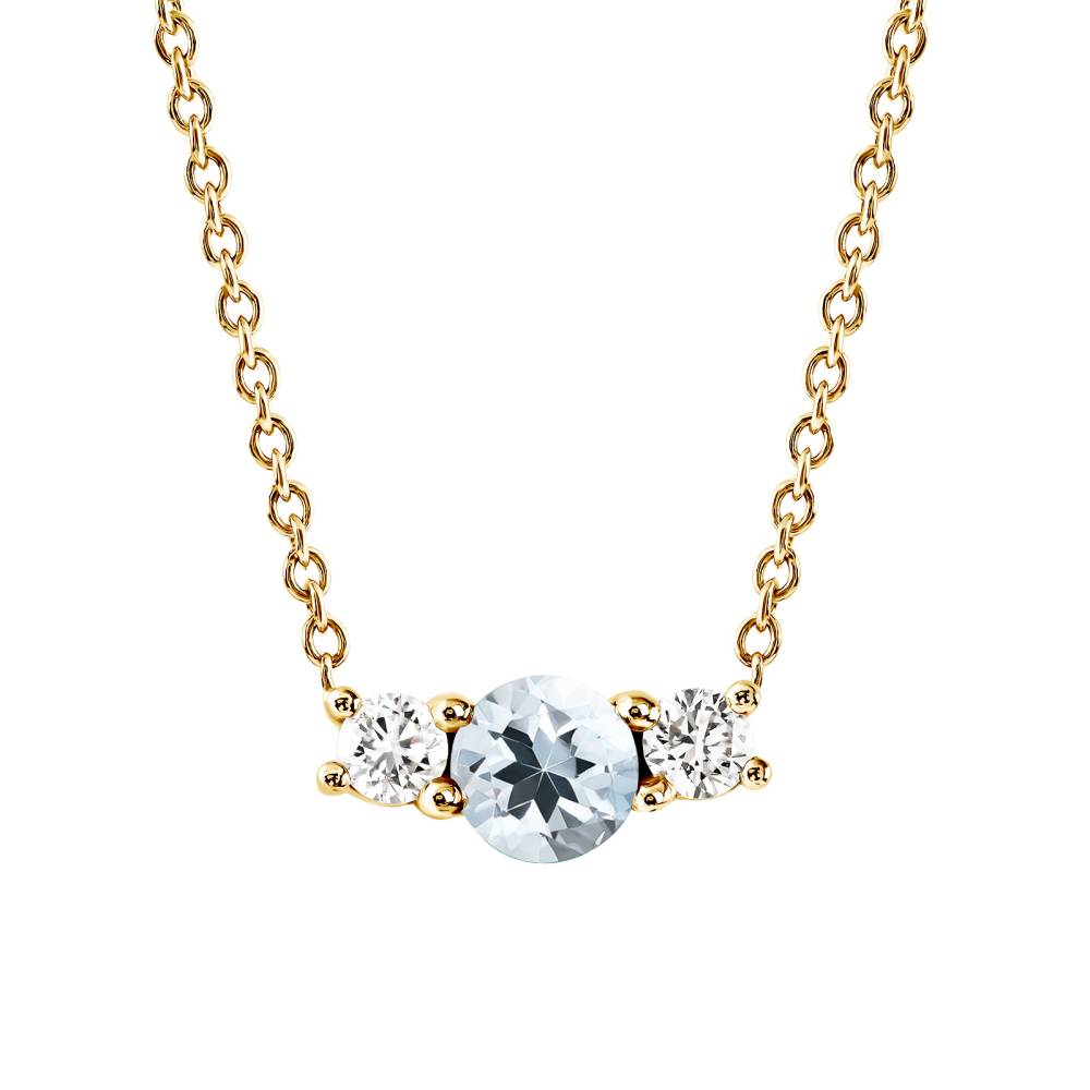 Pendant Yellow gold Aquamarine and diamonds Lady Duo 2