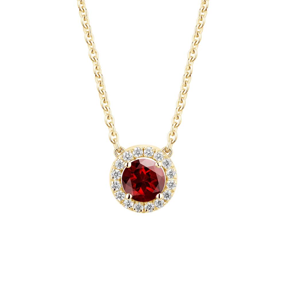 Pendant Yellow gold Garnet and diamonds Rétromantique S 2