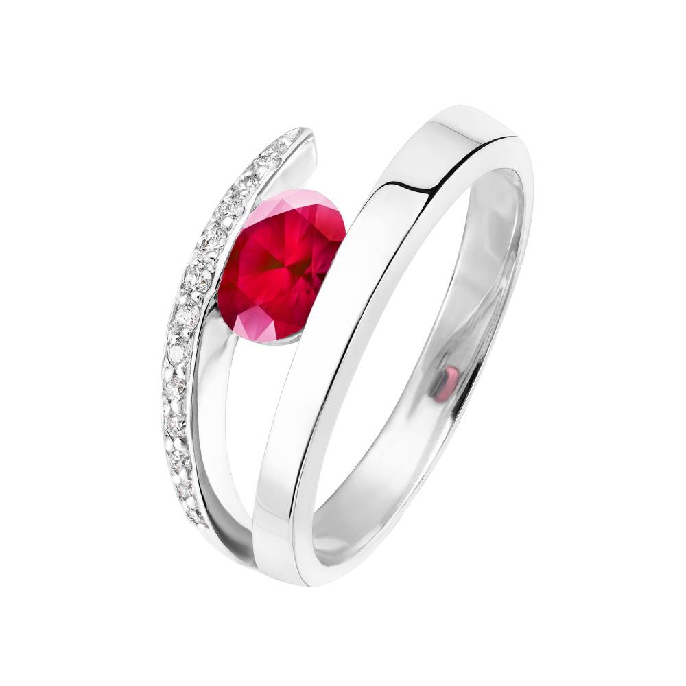 Ring White gold Ruby and diamonds Ananta 2