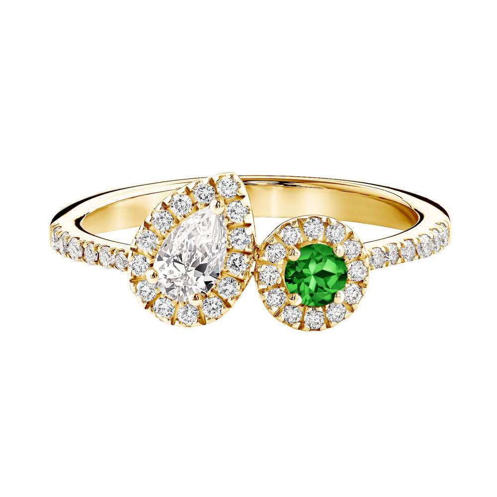 Ring Yellow gold Tsavorite and diamonds AlterEgo Poire 2