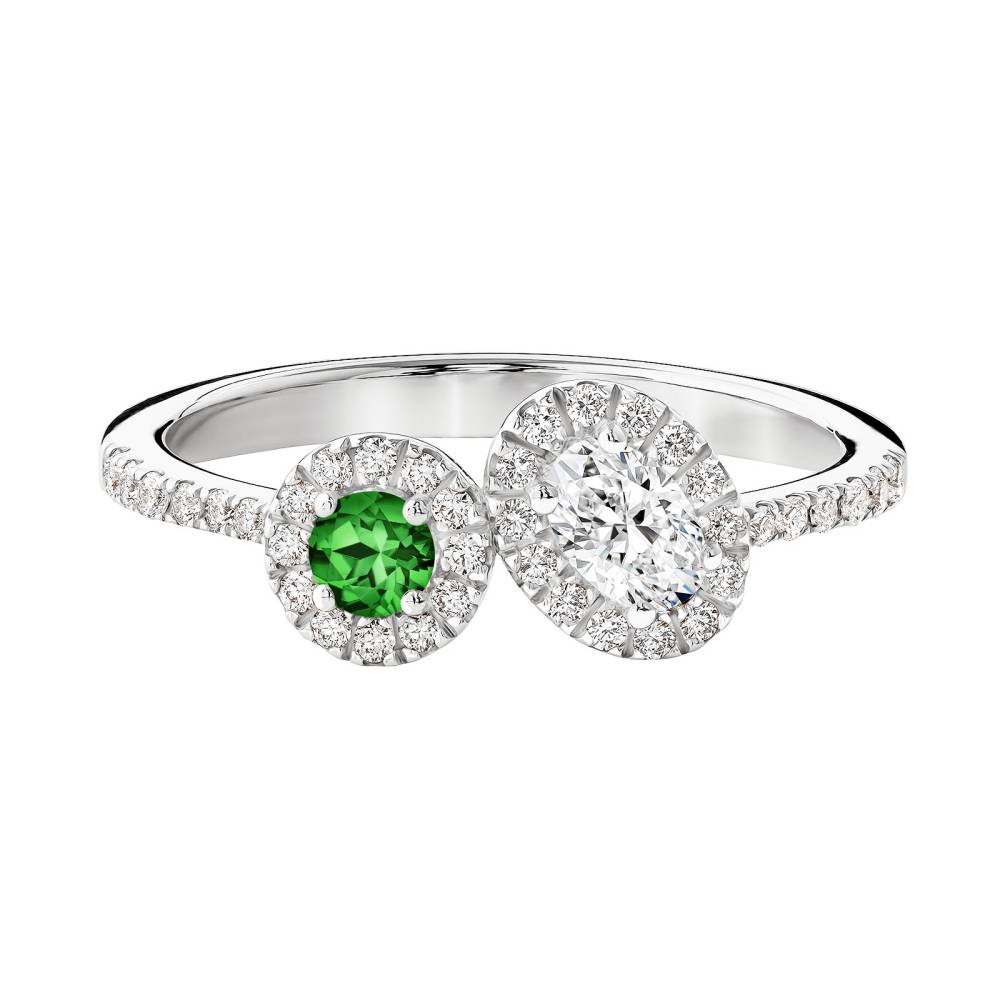 Bague Platine Tsavorite et diamants AlterEgo Ovale 2