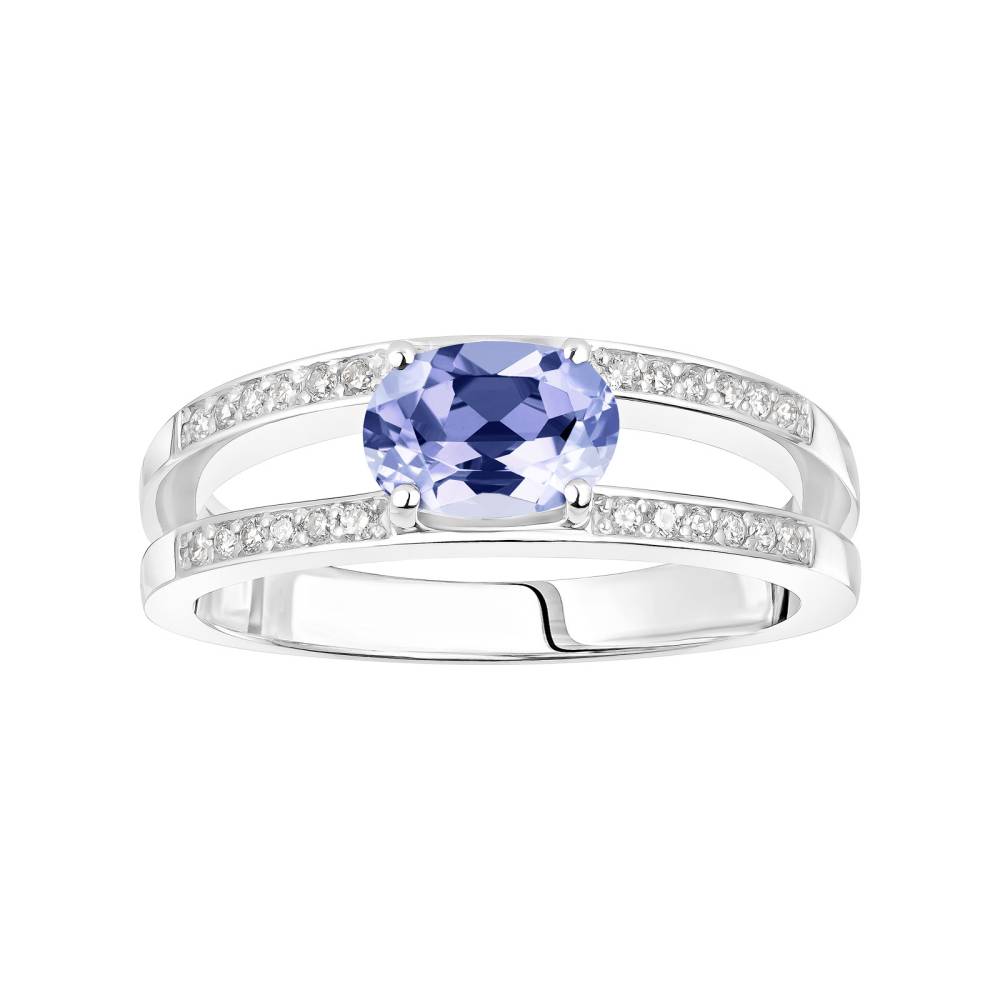 Bague Or blanc Tanzanite et diamants Cassandra 2