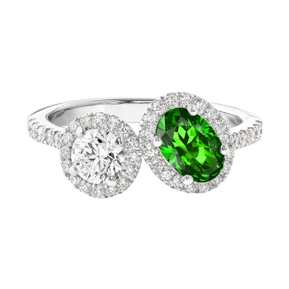 Ring Platinum Tsavorite and diamonds AlterEgo Ovale L 2