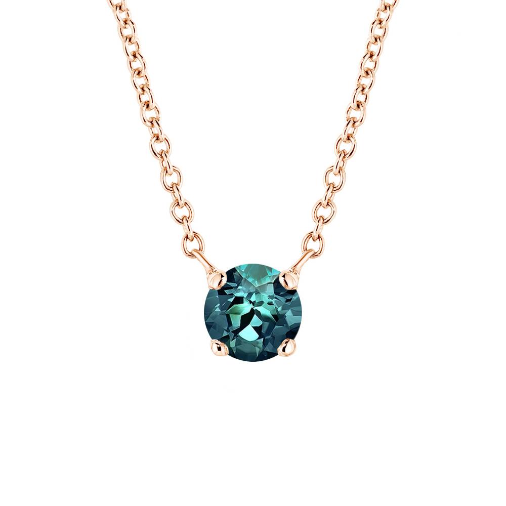 Pendant Rose gold Teal Sapphire Lady XL 2