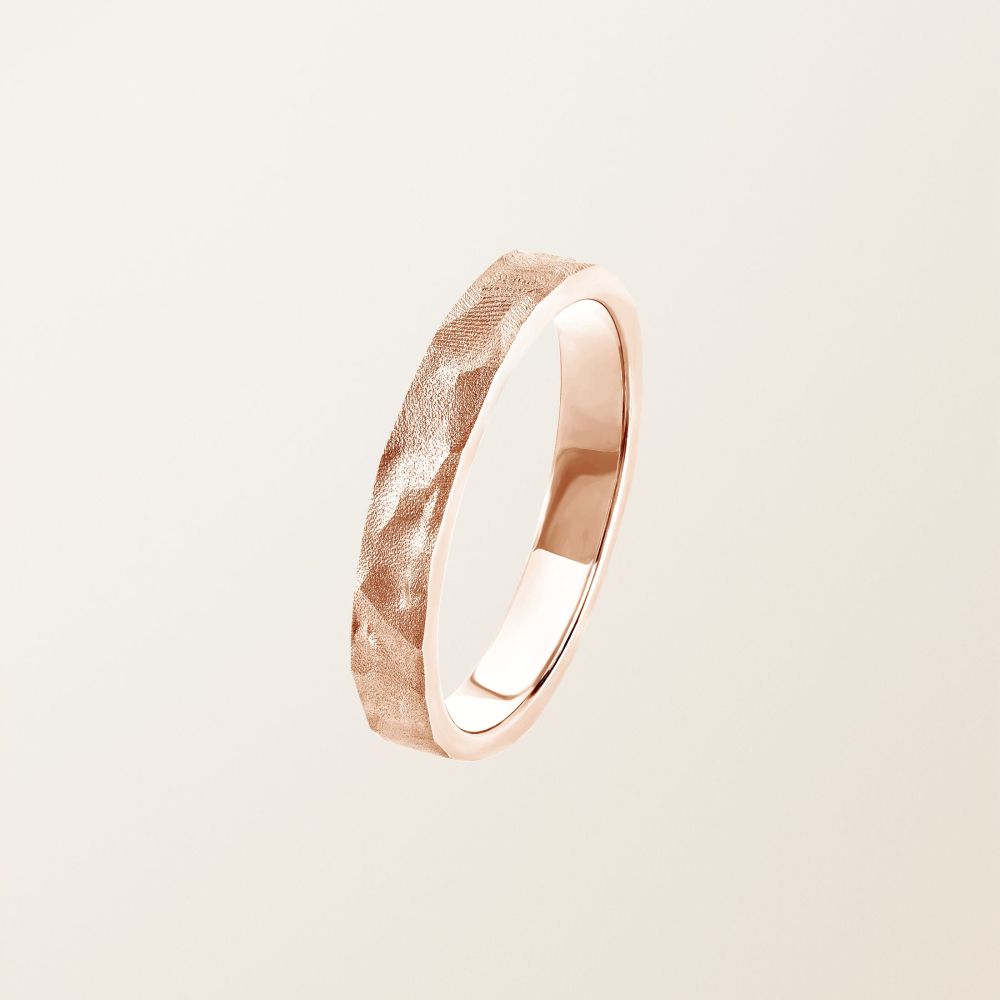 Alliance Or rose St-Honoré 3 mm Martelée 2