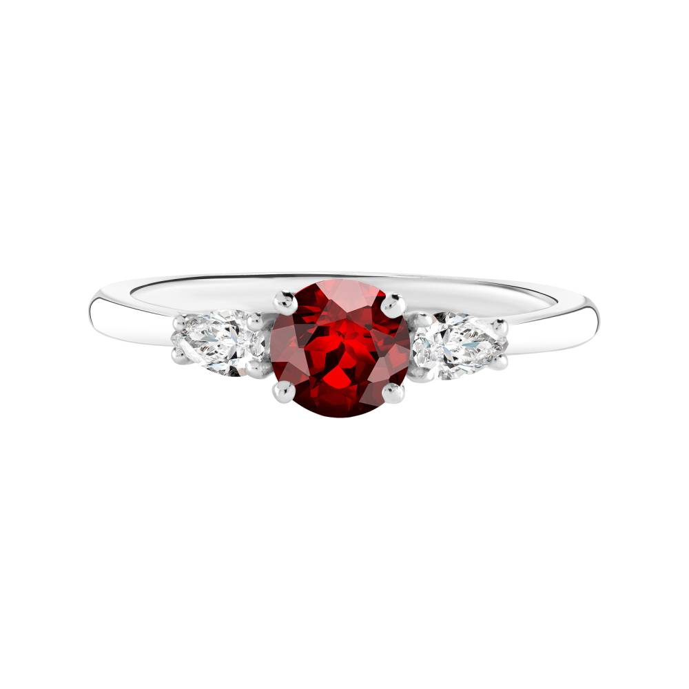 Ring White gold Garnet and diamonds Little Lady Duo de Poires 2