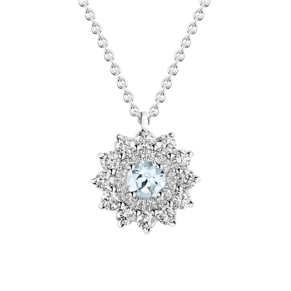 Pendant White gold Aquamarine and diamonds Lefkos 2