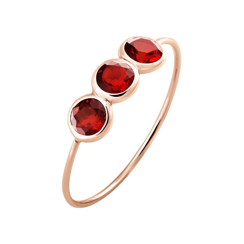 Ring Rose gold Garnet Gemmyorama Trio 2