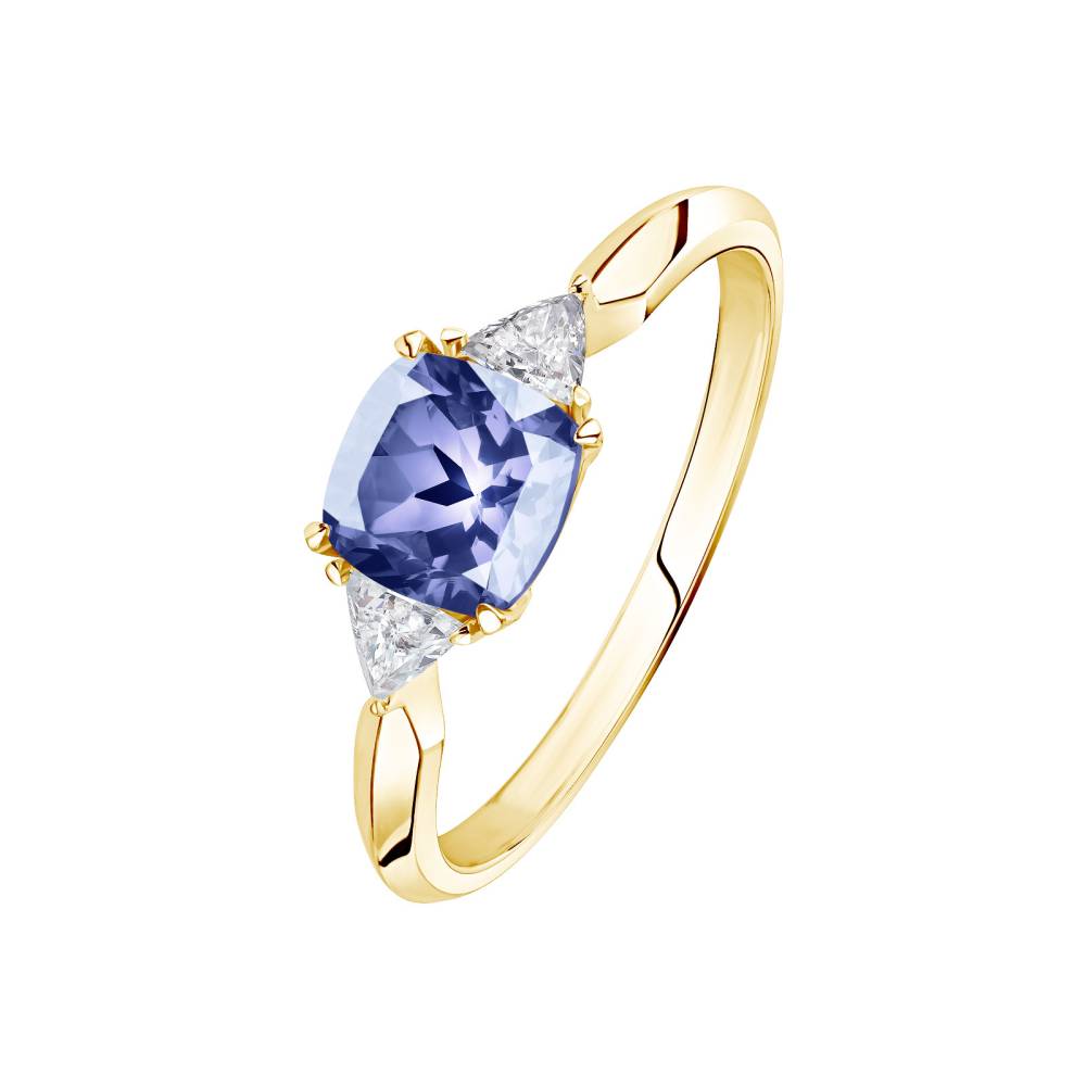 Ring Yellow gold Tanzanite and diamonds Kennedy 2