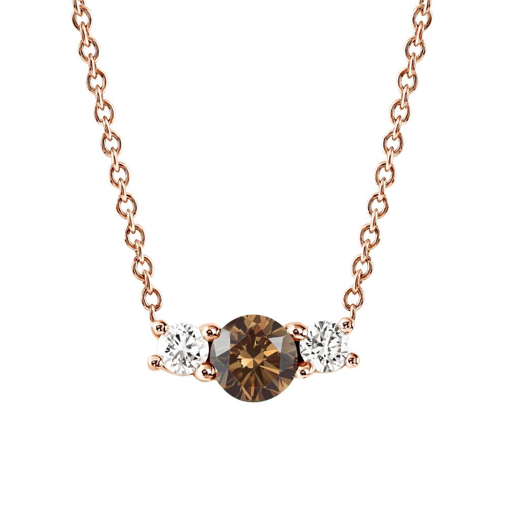 Pendentif Or rose Diamant Chocolat et diamants Lady Duo 2