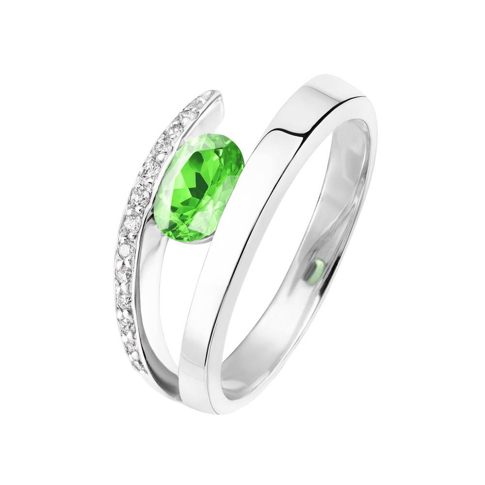 Ring Platin Tsavorit und diamanten Ananta 2