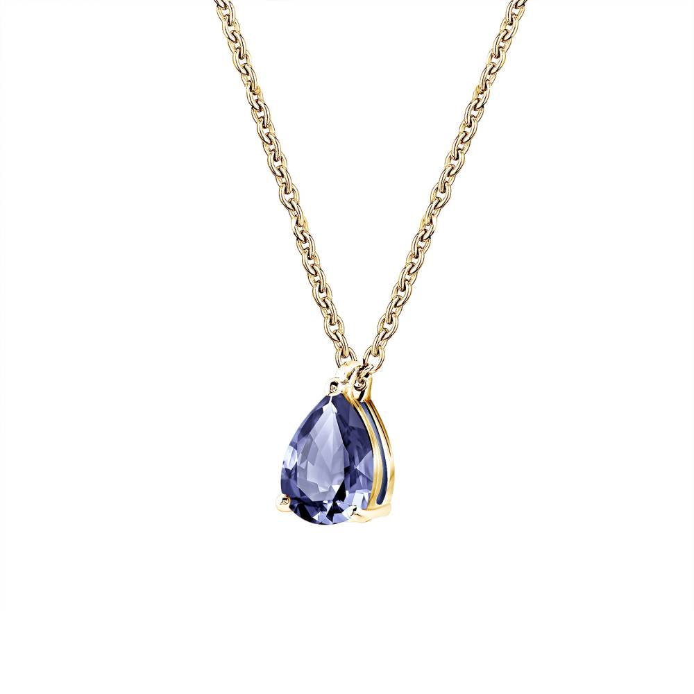 Pendant Yellow gold Tanzanite and diamonds Lady Poire M 3