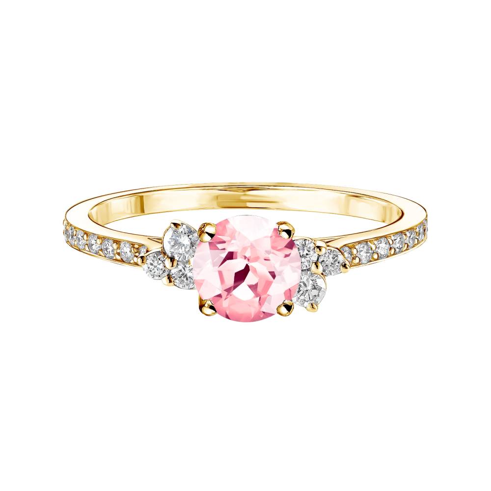 Bague Or jaune Tourmaline et diamants Baby EverBloom 5 mm Pavée 2