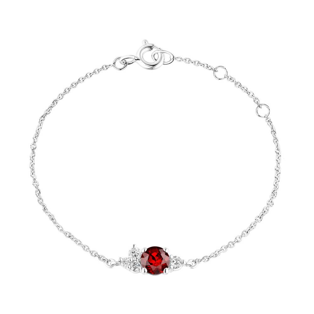 Bracelet White gold Garnet and diamonds Baby EverBloom 2