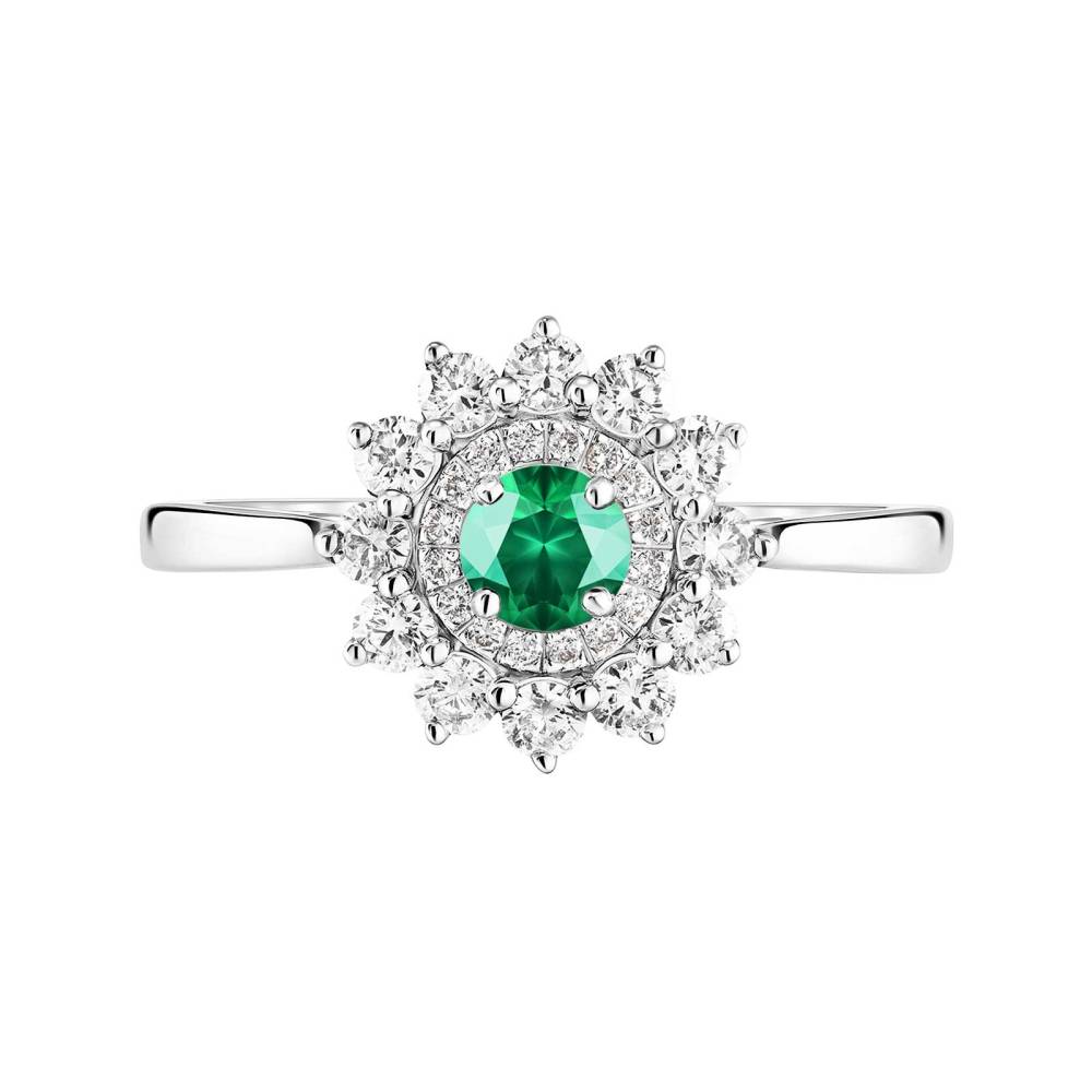 Ring White gold Emerald Lefkos 4 mm 2