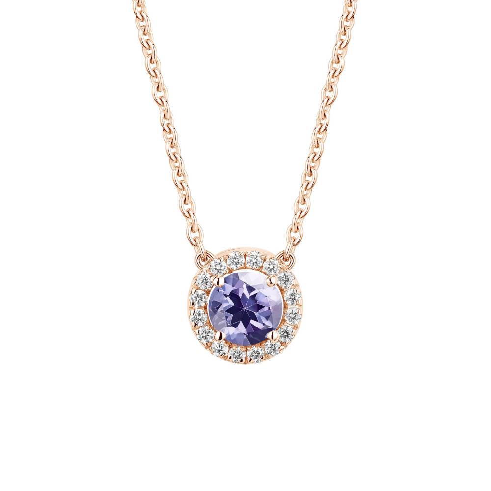 Pendentif Or rose Tanzanite et diamants Rétromantique S 2