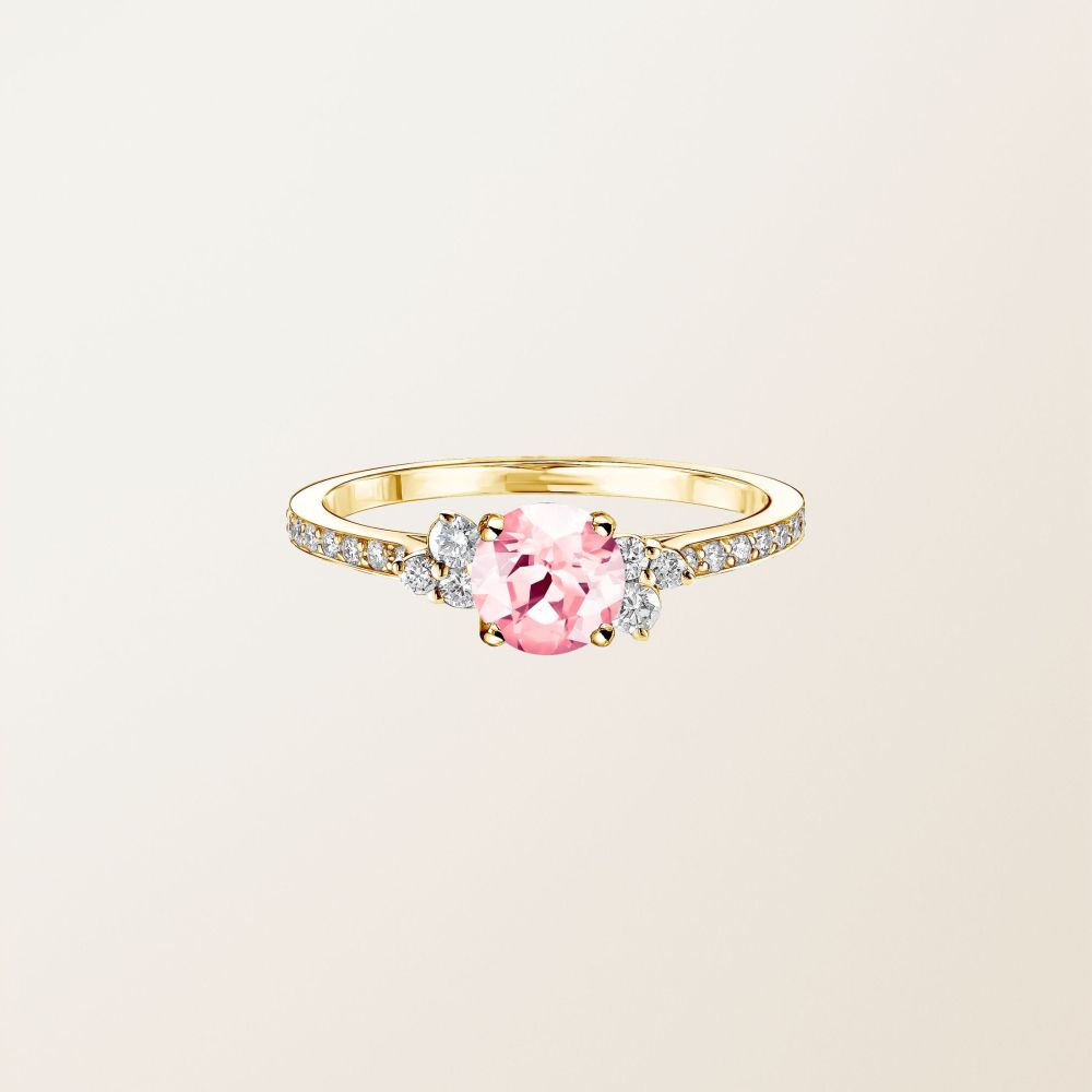 Ring Gelbgold Turmalin und diamanten Baby EverBloom 5 mm Pavée 2