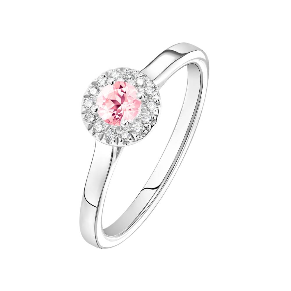 Bague Or blanc Tourmaline et diamants Rétromantique S 2