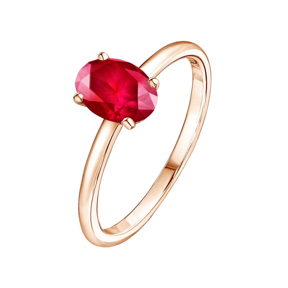 Bague Or rose Rubis Lady Ovale 2