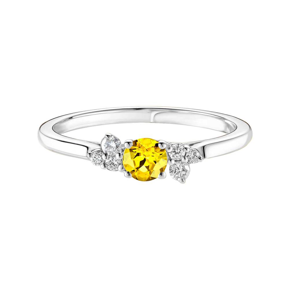 Bague Platine Saphir Jaune et diamants Baby EverBloom 2