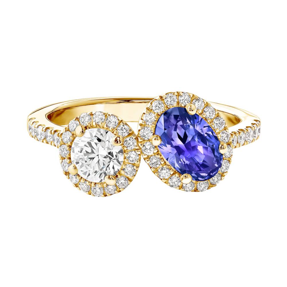 Ring Yellow gold Tanzanite and diamonds AlterEgo Ovale L 2