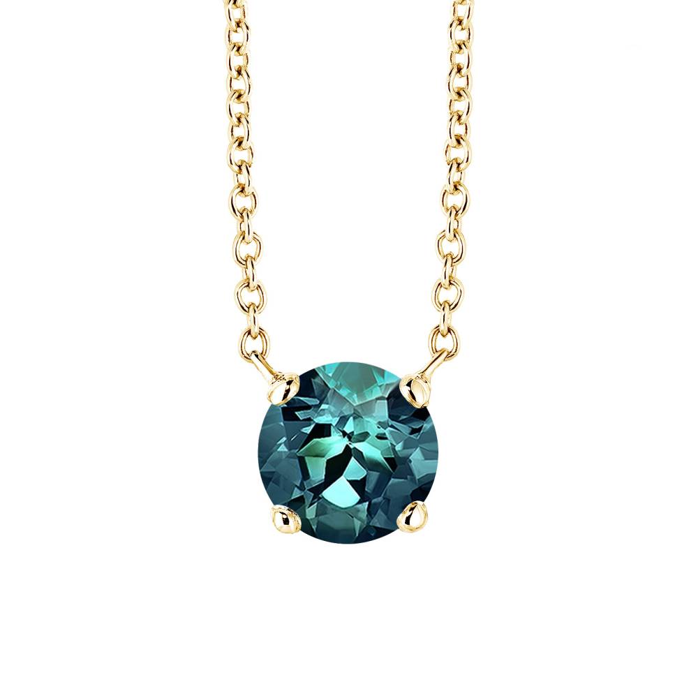 Pendant Yellow gold Teal Sapphire Lady XXL 2