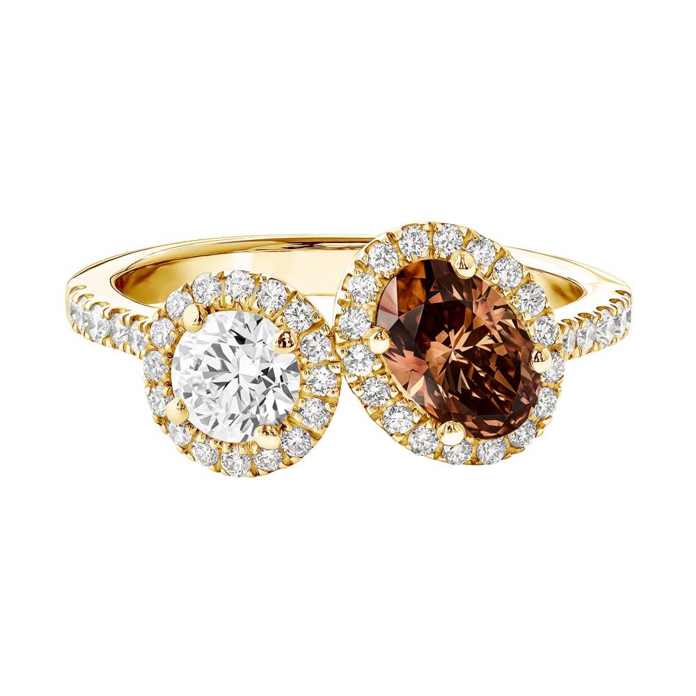 Bague Or jaune Diamant Chocolat et diamants AlterEgo Ovale L 2