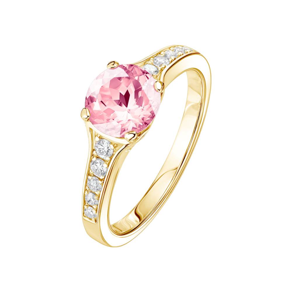 Ring Yellow gold Tourmaline and diamonds Victoria 2