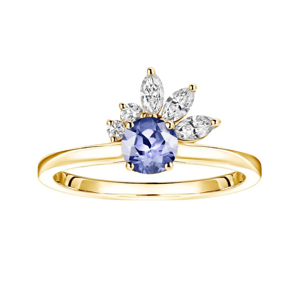 Ring Yellow gold Tanzanite and diamonds Little EverBloom 2