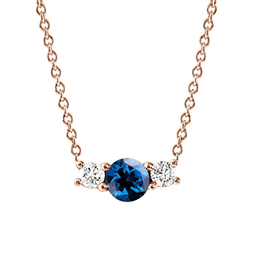 Pendentif Or rose Saphir et diamants Lady Duo 2