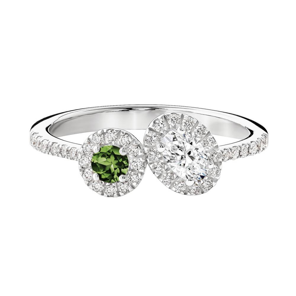 Ring Platin Grüner Saphir und diamanten AlterEgo Ovale 2