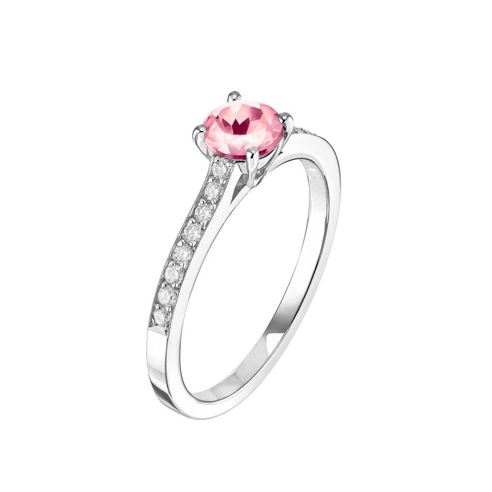 Bague Or blanc Tourmaline et diamants Little Lady Pavée 2