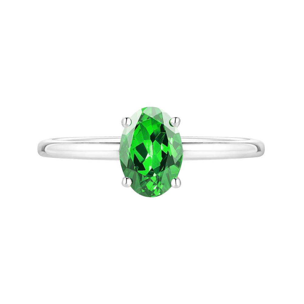 Bague Or blanc Tsavorite Lady Ovale 2