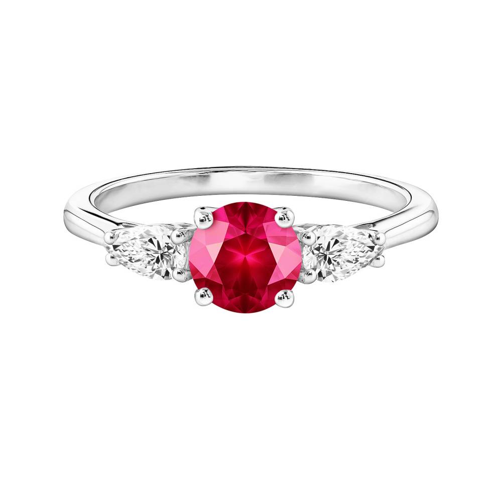 Bague Platine Rubis et diamants Lady Duo de Poires 2