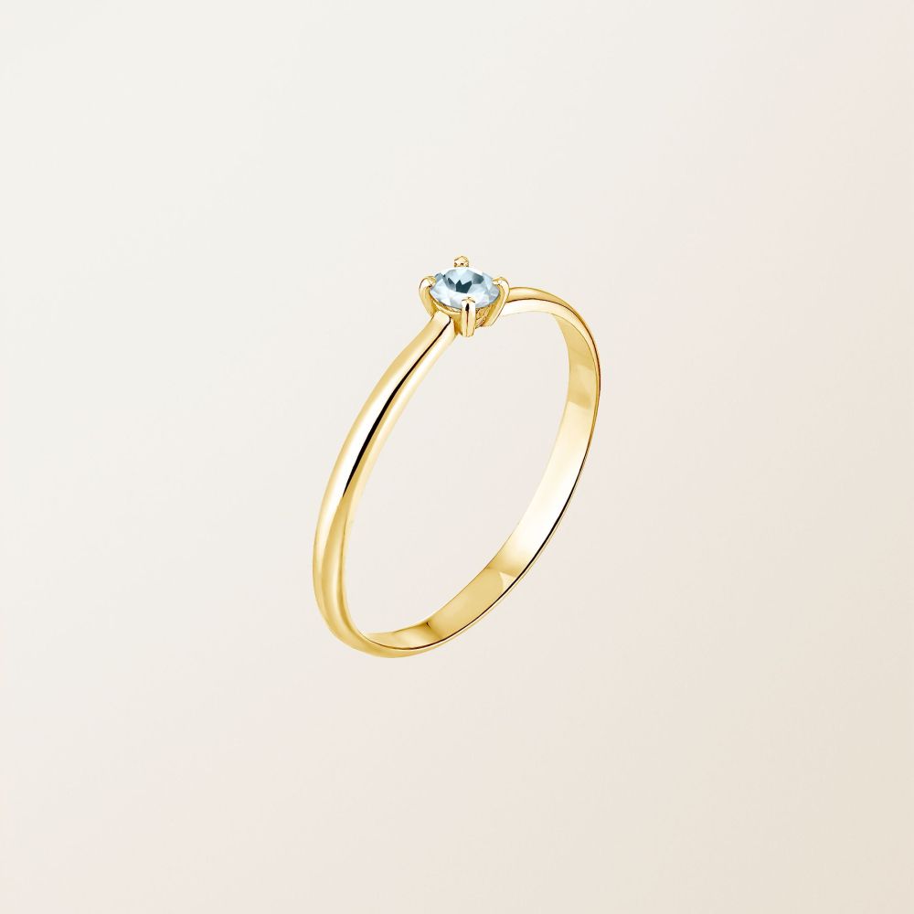Bague Or jaune Aigue-marine Mini Lady 2
