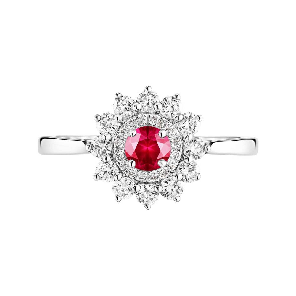 Ring White gold Ruby Lefkos 4 mm 2