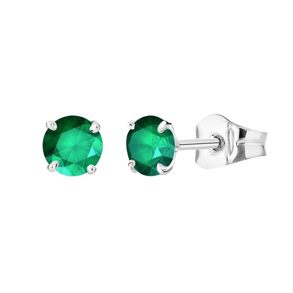 Earrings White gold Emerald Lady XL 2