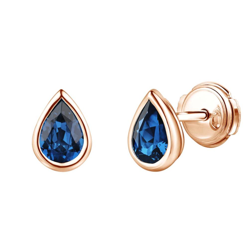 Earrings Rose gold Sapphire Gemmyorama 2