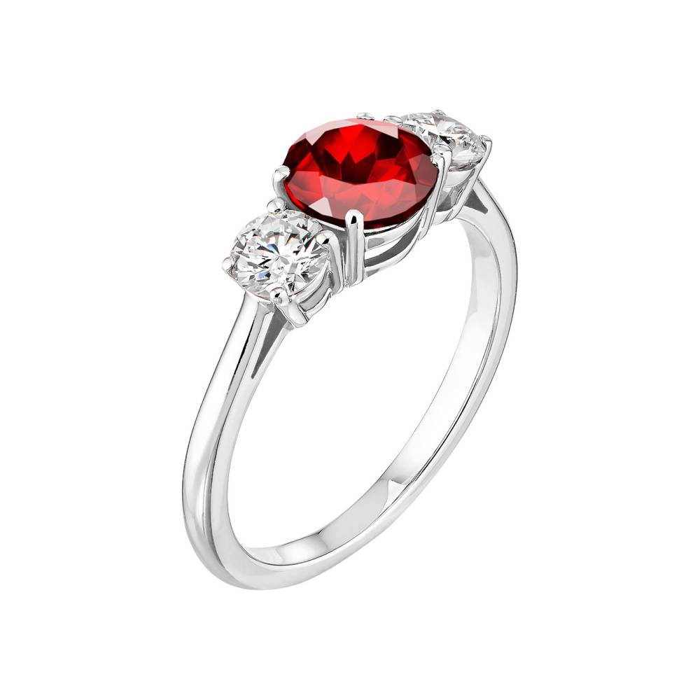 Ring Platin Granat Lady Duo 2