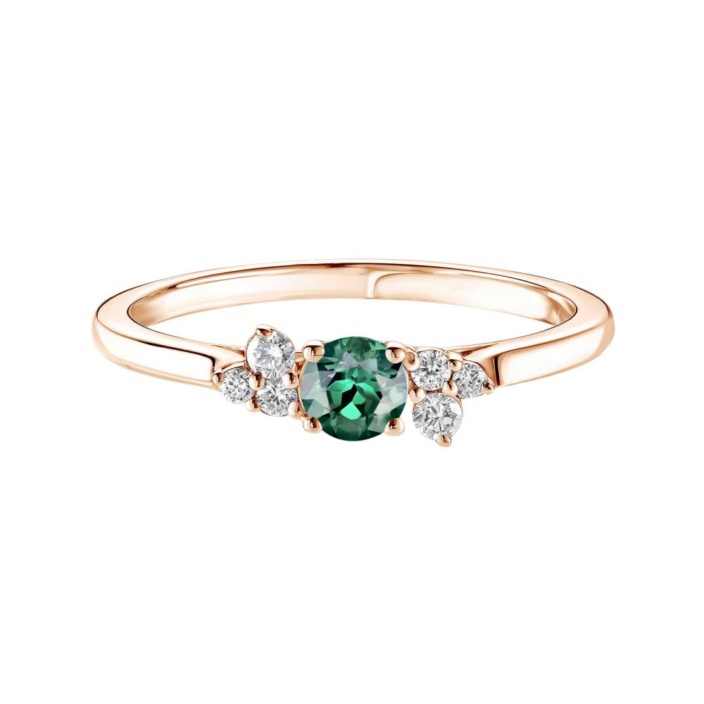 Bague Or rose Tourmaline Verte et diamants Baby EverBloom 2