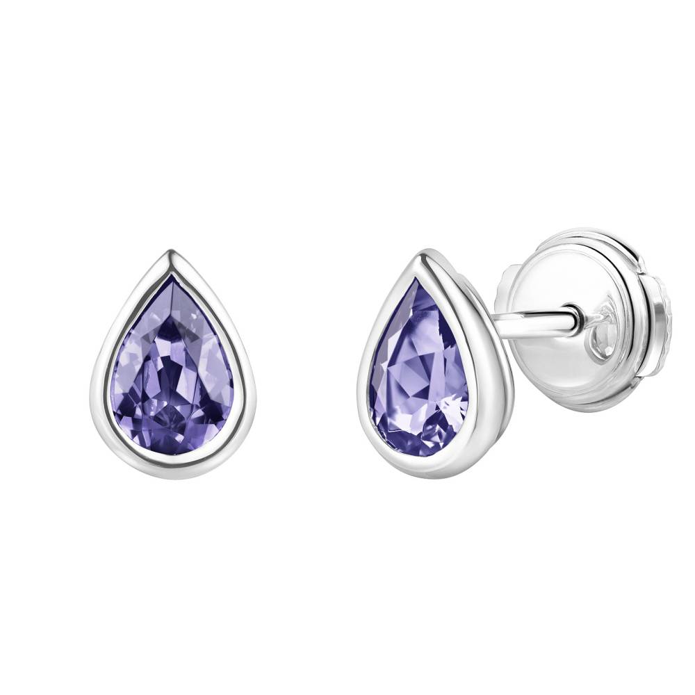 Boucles d'oreilles Or blanc Tanzanite Gemmyorama 2