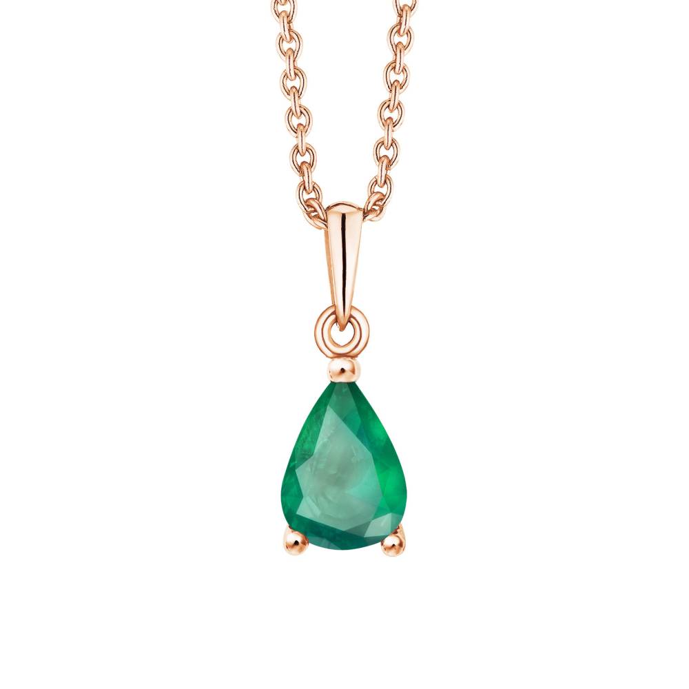 Pendant Rose gold Emerald Goutte 2