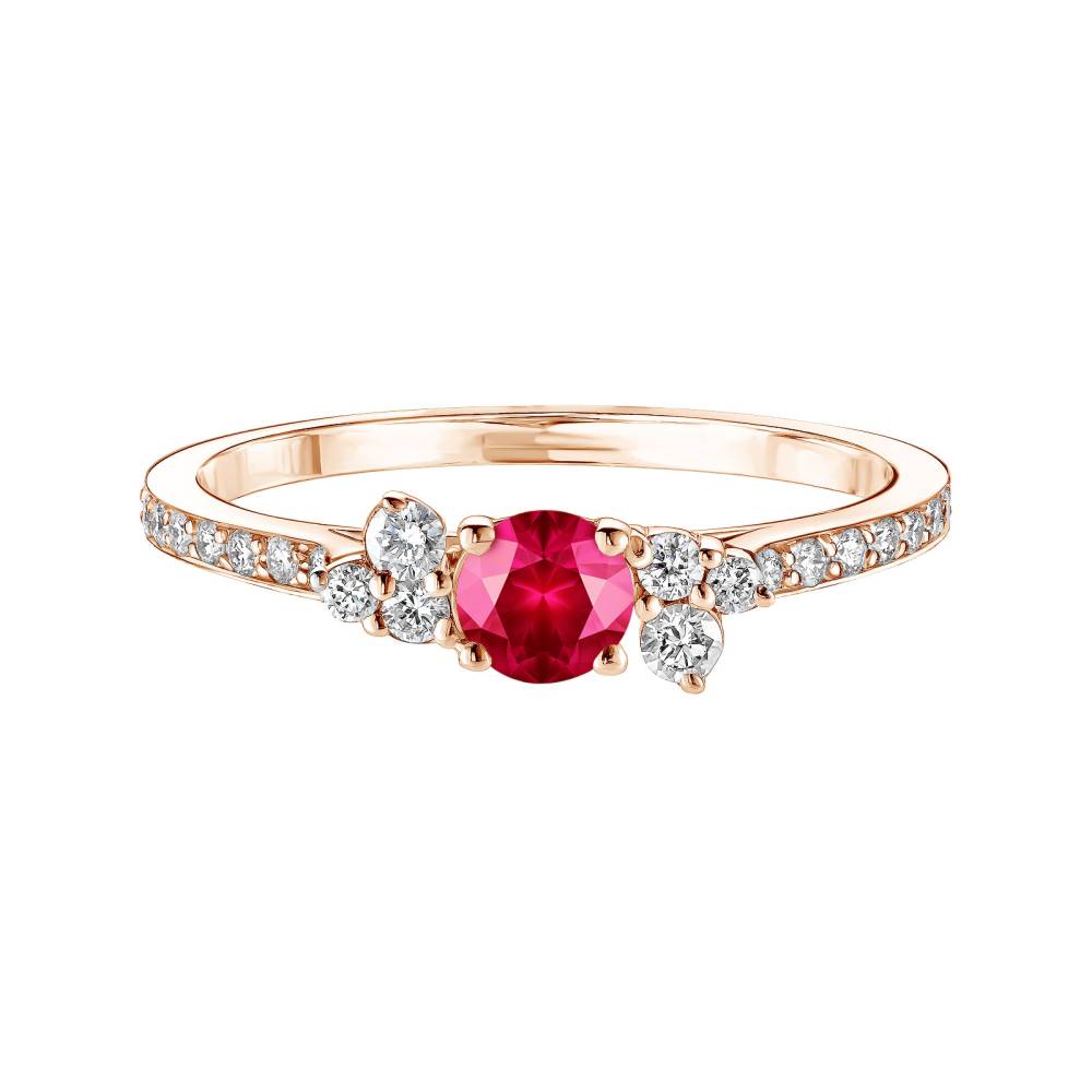 Bague Or rose Rubis et diamants Baby EverBloom Pavée 2