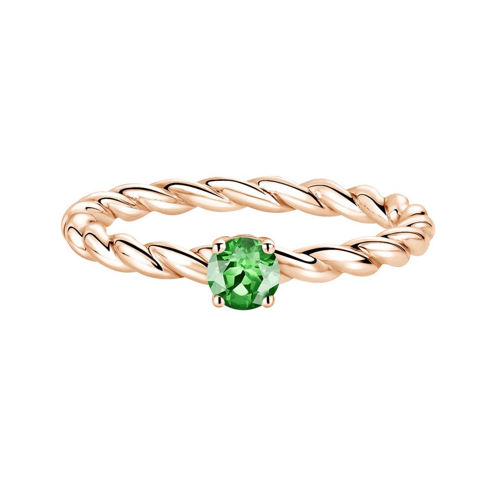 Ring Rose gold Tsavorite and diamonds Capucine 4 mm 2