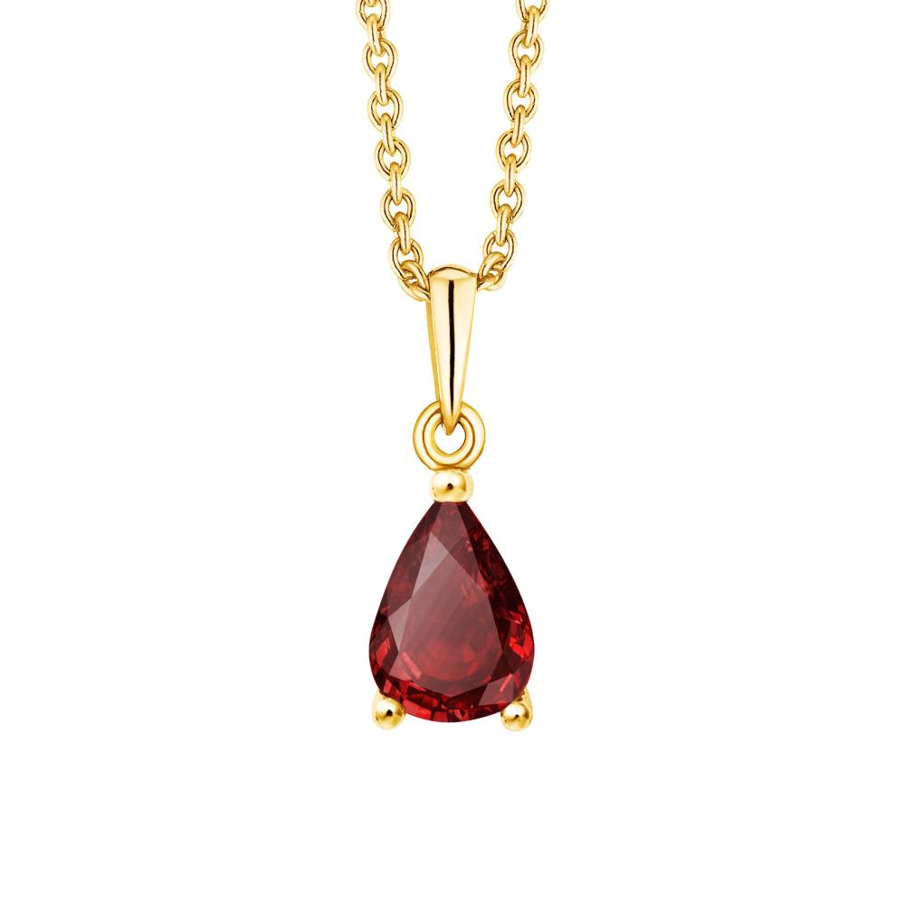 Pendant Yellow gold Garnet Goutte 2