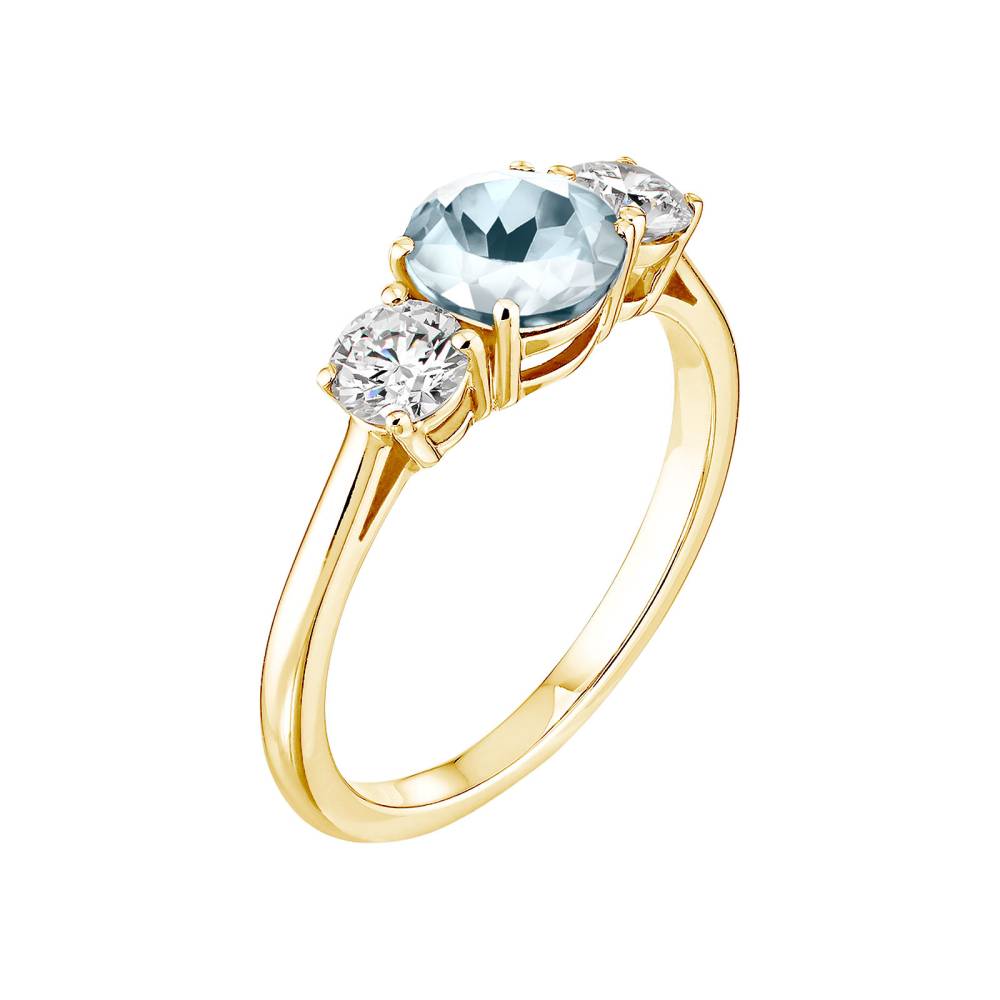 Ring Yellow gold Aquamarine Lady Duo 2