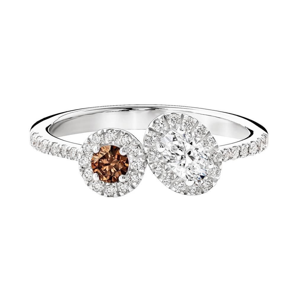 Ring Platinum Chocolate Diamond and diamonds AlterEgo Ovale 2