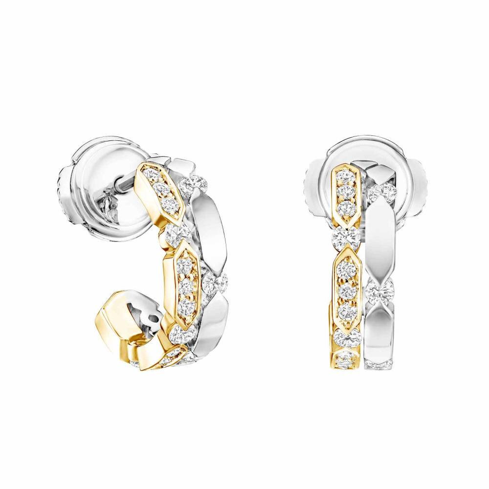 Boucles d'oreilles Or blanc et jaune Diamant MET 2