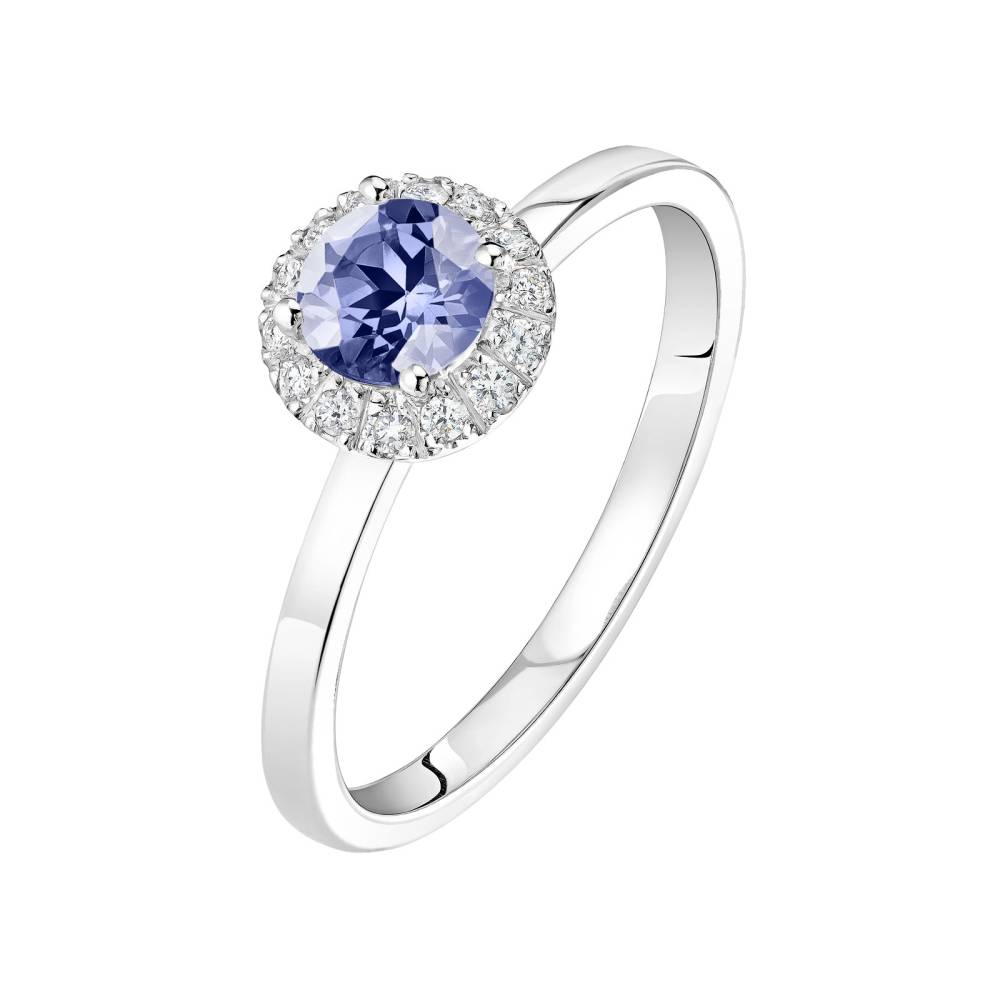 Bague Platine Tanzanite et diamants Rétromantique M 2