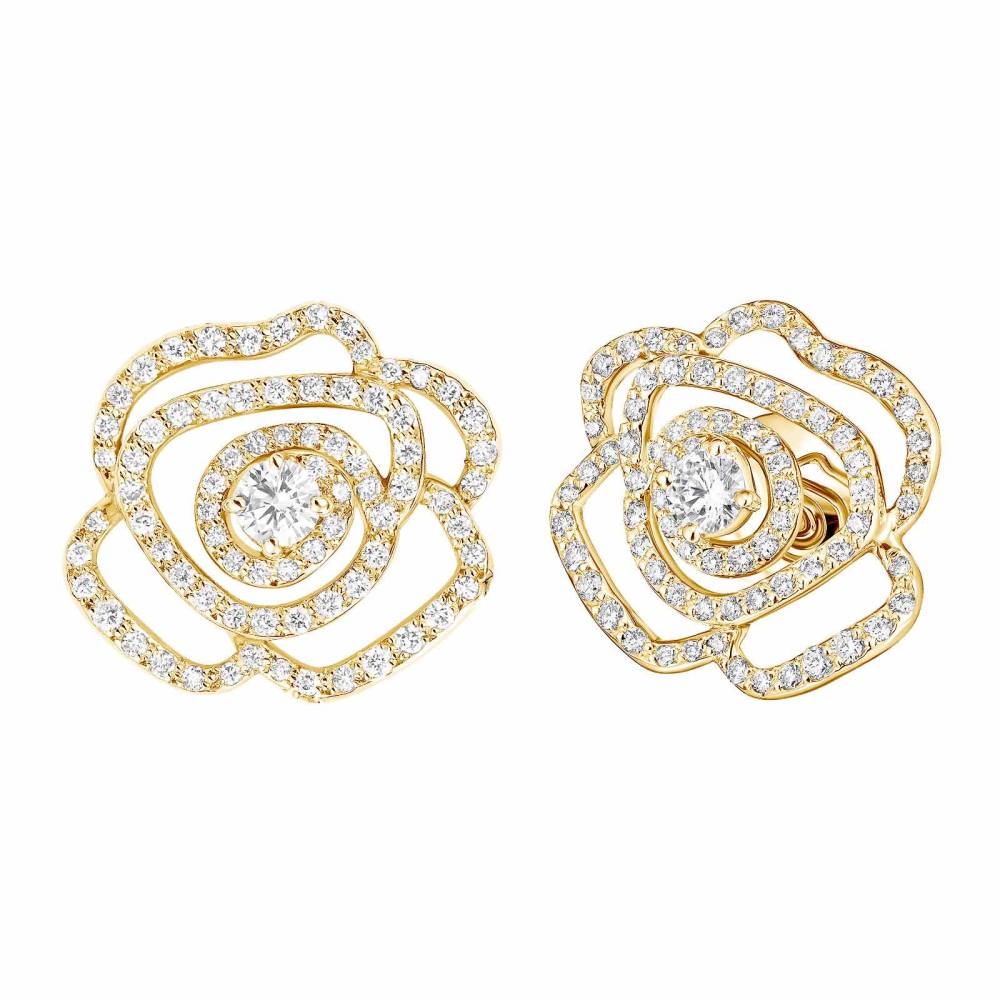 Earrings Yellow gold Diamond PrimaRosa Alta 2